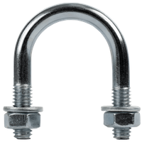 Galvanized clamp type B with nuts and washers M6 x 23 (1/2")