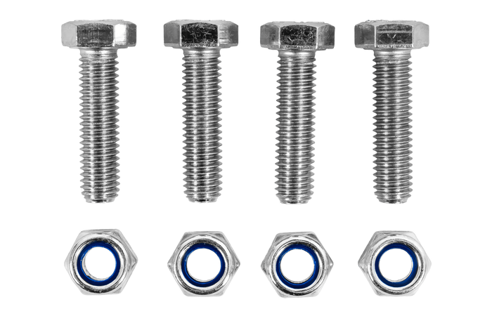 Set of 4x hexagonal bolt M8x30 and 4x self-locking nut M8 MARCOPOL screw class 5.8 DIN933