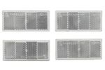 Set of 4 rectangular white side reflectors for trailers