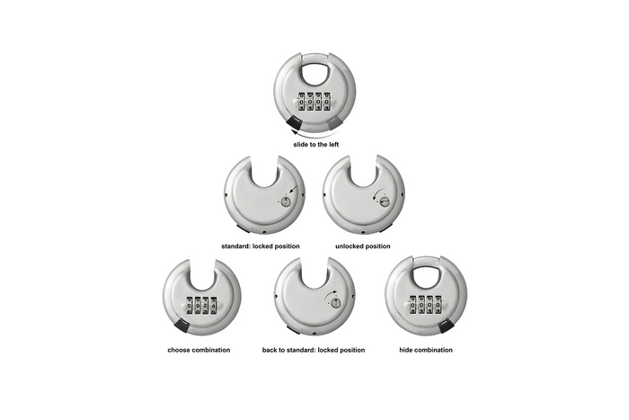Round padlock with combination lock ProPlus 341317 shackle padlock with code 70mm