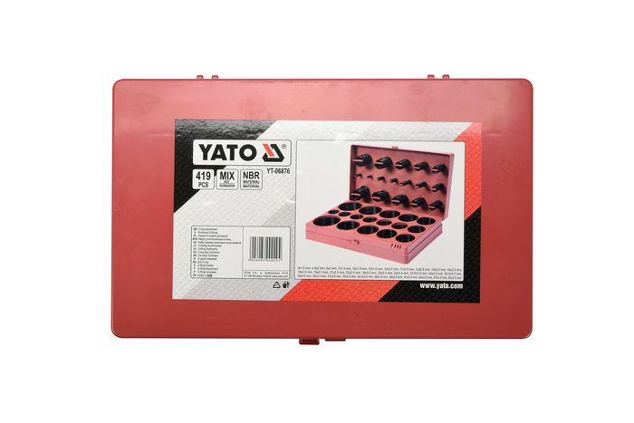 Set of rubber o-rings YATO YT-06876 mix of sizes 419 pieces
