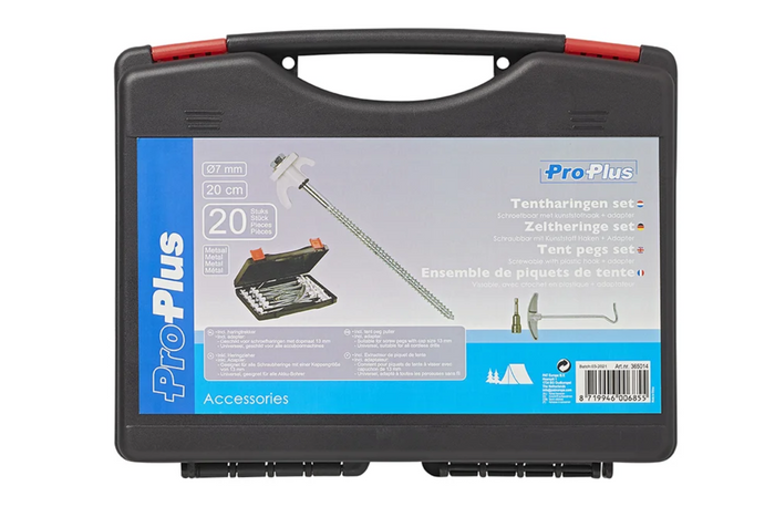 Set of screw-in tent pegs for ProPlus 365014 metal pegs with hook 20x20cm