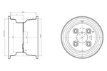 UNITRAILER steel rim 5.5Ix8"H2 4x100 ET:-2