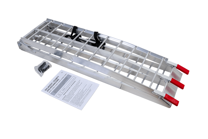 UNITRAILER ALR002 foldable ramps aluminum ramps for trailers 221cm 680kg with belt, set of 2