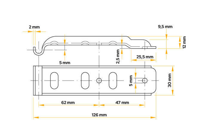 UNITRAILER Z-02/BVG 10-B side hitch holder for trailer side hitch