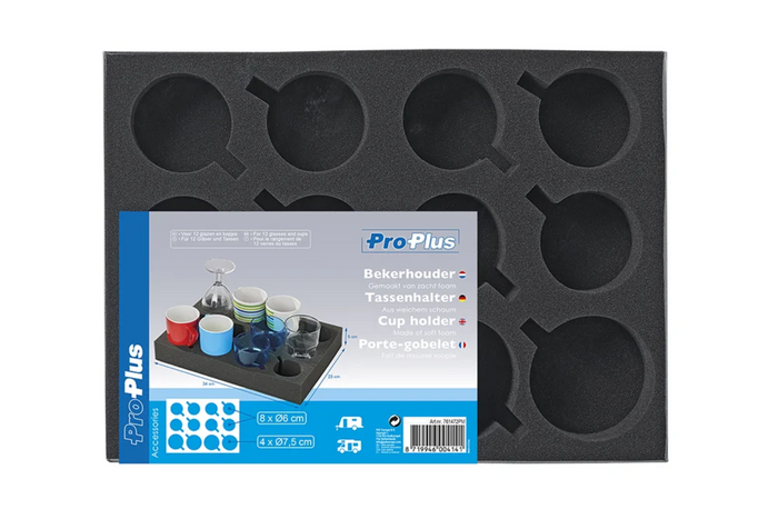ProPlus 761472PM Camper Cup and Glass Holder, Soft Foam, Holds 12 Cups