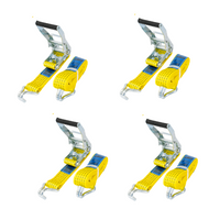 Set of four UNITRAILER 4m/50mm/5t yellow transport belts with tensioner