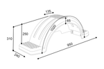Fender for boat trailer 13" DOMAR D20422 wheel arch 950/240mm