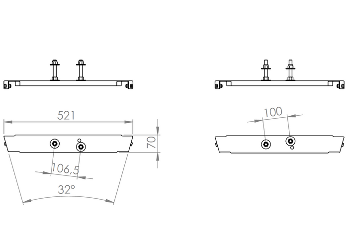 Bracket for mounting a spare wheel on the drawbar of a UNITRAILER trailer