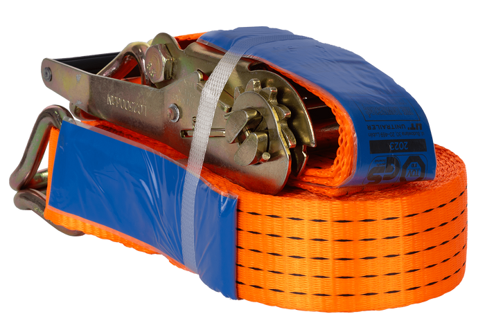Set of four UNITRAILER 12m/50mm/5t orange transport belts with tensioner