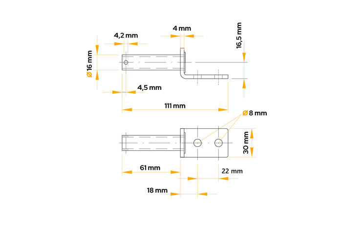 Side hinge with handle WINTERHOFF BSCH 10-17-270+BSCHG 10-17-A complete trailer side mounting