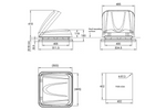 ProPlus 610905V01 camper roof window roof vent with LED lighting 400x400mm