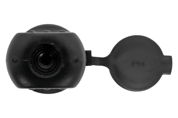 MANTES 3P female socket, rubber, with flap, 16A, 250V